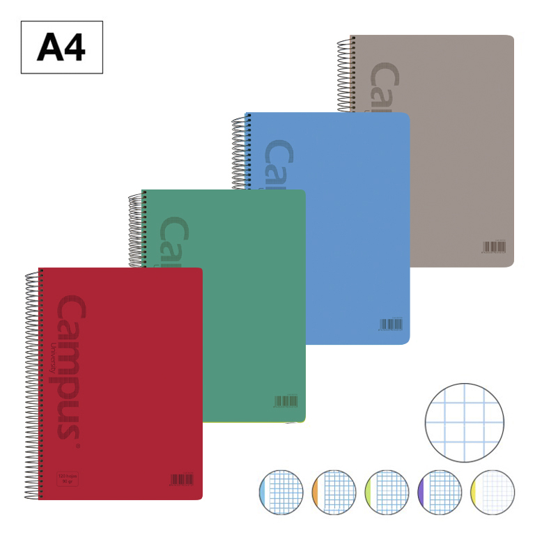 BLOC ESPIRAL FOLIO TAPA PLASTICO 80 HOJAS 90 GRAMOS PAUTA 3,5MM NEGRO